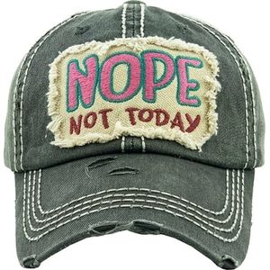 Nope Not Today" Distressed Baseball Hat |